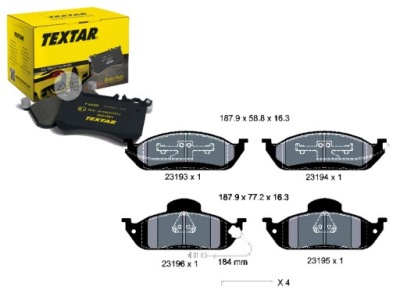 Гальмівні колодки гальмівні mercedes перед w163 ml textar фото №1