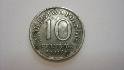 Moneta 10 fenigów Królestwo Polskie 1917