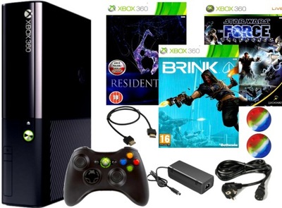 KONSOLA XBOX 360 E 250GB ORYGINALNY PAD ZESTAW GRY MEGA ZESTAW NA START