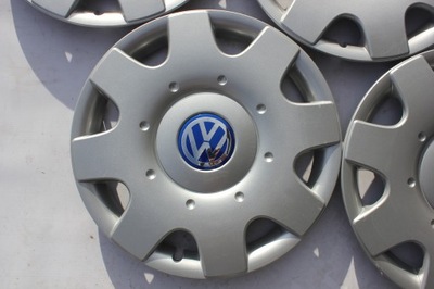 4 PIEZAS TAPACUBOS VW GOLF POLO PASSAT TOURAN NUEVO BEETLE 16 ORIGINAL  