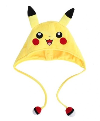 CZAPKA Pikachu uszatka Pokemon pokeball pluszak