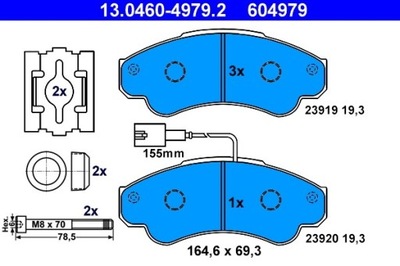 КОЛОДКИ ТОРМОЗНЫЕ CITROEN ПЕРЕД JUMPER 2,0-2,8 HDI 00-06 13.0460-4979.2