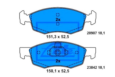 ZAPATAS HAM.PRZOD FIAT DOBLO 1,9JTD 01-05 13.0460-7141.2/ATE ATE  