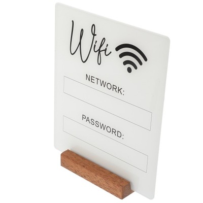 ZNAK AKRYLOWY WIFI STOJAK NA HASŁO WIFI ZNAK WIFI