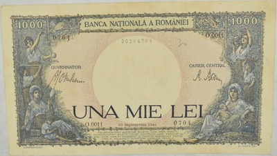 8.Rumunia, 1 000 Lei 1941, P.52.a, St.3+