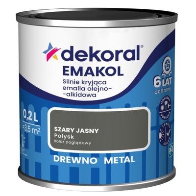 Emalia drewno-metal Emakol Strong szary jasny 0,2l