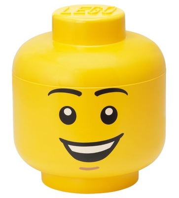 LEGO DUŻA GŁOWA CHŁOPIEC Z UŚMIECHEM POJEMNIK ROZ. L 27 CM 8,5 L POJEMNOŚCI