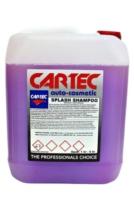 Cartec Splash Shampoo 5L Szampon do mycia aut z hydro woskiem, pH neutralne
