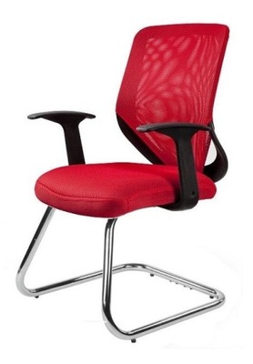Krzesło Konferencyjne MOBI SKID Czerwone Biurowe