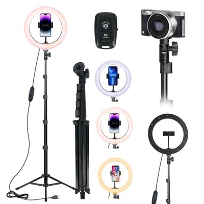 TRÓJNÓG Z ŚWIATŁEM PIERŚCIENIOWYM 3 TEMPERATURY KOLORU DLA LIVE STREAMING