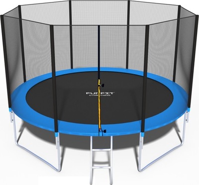 TRAMPOLINA OGRODOWA 374CM 12FT Z SIATKĄ DRABINKA FUNFIT