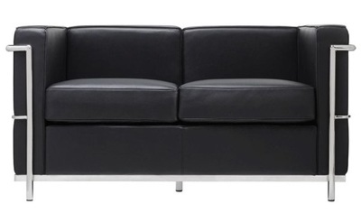 Sofa 2-osobowa SOFT LC2 czarna skóra