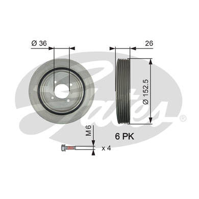 КОЛЕСО ШКІВ GATES TVD1011A 0515L7