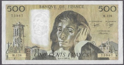 Francja - 500 franków 1981 (VG)