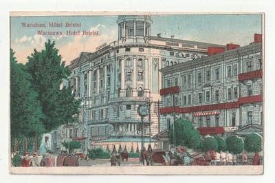 WARSZAWA. Hotel Bristol. Pocztówka z 1916 roku.