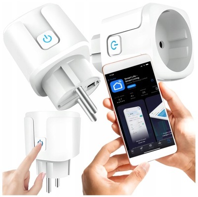 Gniazdko WiFi sieciowe SMART iOS Android białe głosowe Google Amazon Alexa