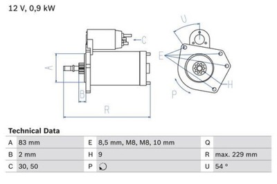 BOSCH 0 986 016 790 СТАРТЕР