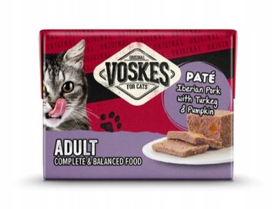 VOSKES CAT PASZTECIK ŚWINIA IBERYJSKA Z INDYKIEM I DYNIĄ 85G