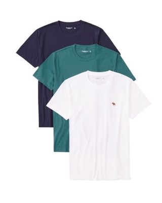 Koszulka T-SHIRT męska 3-PAK zestaw koszulek Abercrombie & Fitch XL