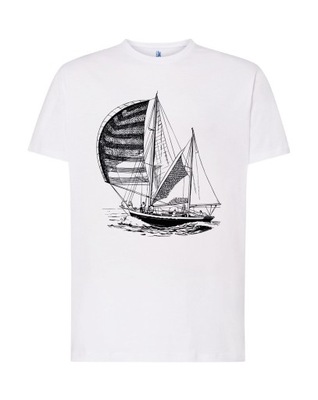 Koszulka z nadrukiem ŻAGLÓWKA T-shirt WHITE