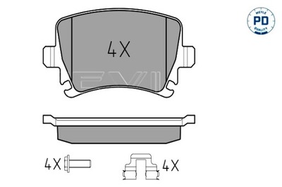 MEYLE КОЛОДКИ ТОРМОЗНЫЕ ЗАД AUDI A1 A2 A3 A4 B5 A4 B6 A4 B7 A4 B8 A6