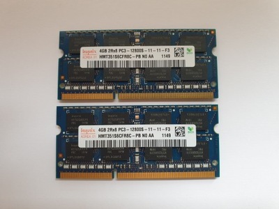 Pamięć RAM 8GB 2x4GB SO-DIMM PC3 12800S 1600MHz