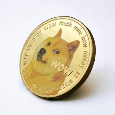 Złoty Medal Moneta Dogecoin Doge Coin + Pudełko