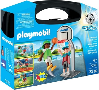 PLAYMOBIL 70313 Walizka Sportowa 4w1 Kosz Rugby