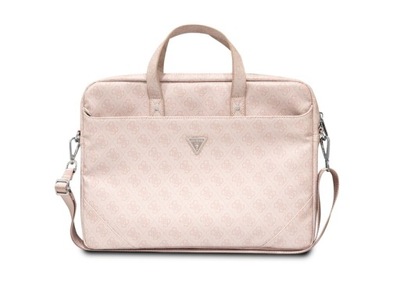 Torba na laptopa GUESS Saffiano 4G Triangle Logo 15 - 16 cali Różowy