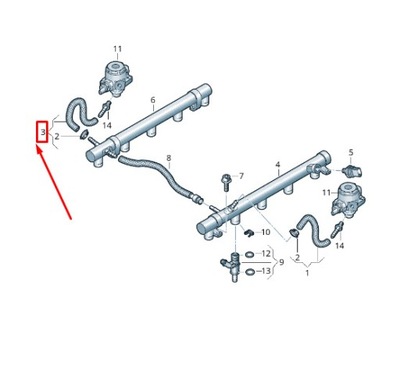 Audi r8 4s правый fuel шланг 07l127509dc original фото №1