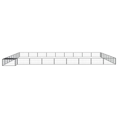 Kojec dla psa, 36 panele, czarny, 100x50 cm, stal