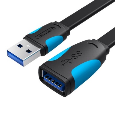 PŁASKI PRZEDŁUŻACZ USB 3.0 VENTION VAS-A13-B150 1,5M CZARNY