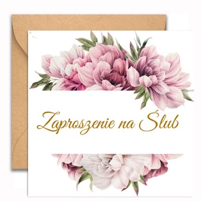 ZAPROSZENIA NA ŚLUB WESELE PRSZYJĘCIE KOPERTA KWIATKI 144