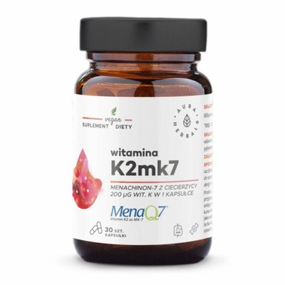 SUPLEMENT DIETY Witamina K2MK7 MenaQ7 200 ug Aura Herbals kapsułki 30 szt