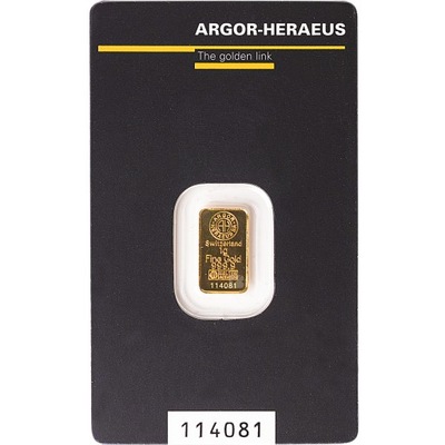 Sztabka Złota 1 g ARGOR-HERAEUS LBMA