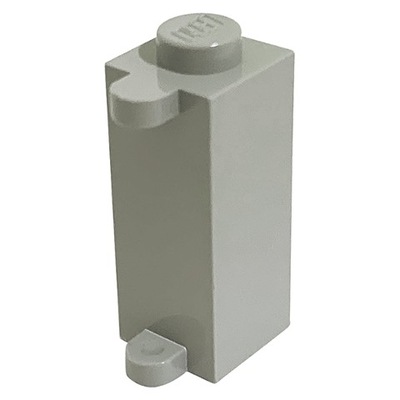 1x [Used] LEGO 3581 Light Gray Brick, Modified 1 x 1 x 2 with Shutter Holde