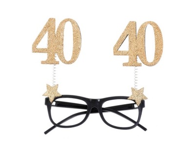 Okulary Party 40 1 szt Urodziny czterdziestka