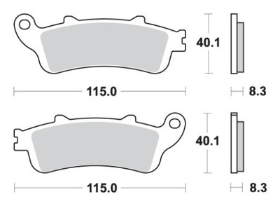 SBS КОЛОДКИ HAM. STREET EXCEL SINTER HONDA CBR1000RR, GL1800, VFR800 ПЕРЕД