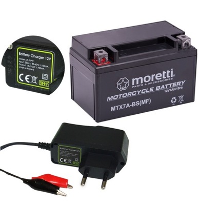 АККУМУЛЯТОР MORETTI AGM (GEL) MTX7A-BS + ЗАРЯДНОЕ