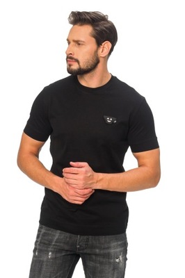 EMPORIO ARMANI czarny t-shirt z wymiennym logo r S