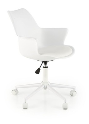 Krzesło Z TWORZYWA biurkowe fotel Gasly biały