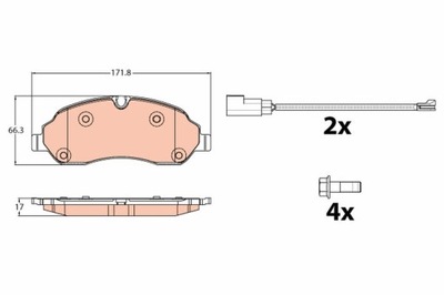 КОЛОДКИ ТОРМОЗНЫЕ ПЕРЕД TRW GDB2117 FORD TRANSIT V362 V363