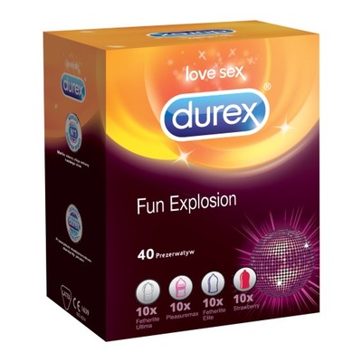 PREZERWATYWY DUREX FUN EXPLOSION ZESTAW 40 SZTUK