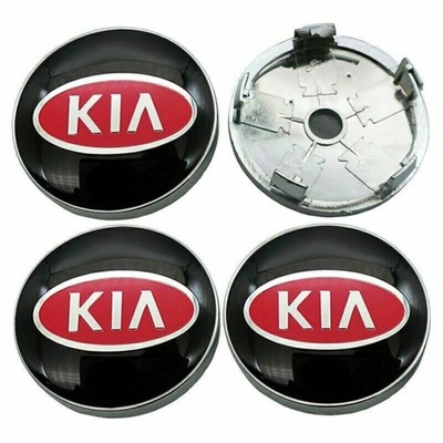 KIA 60MM NUEVO TAPACUBOS ROJA 4 PIEZAS  