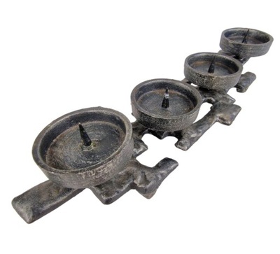 VINTAGE ŚWIECZNIK Massive 4-burner Brutalist candlestick z brązu, 1950