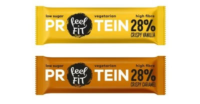 Feel FIT batony proteinowe 28% waniliowy + karmelowy bez cukru