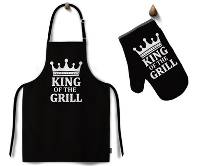 ZESTAW GRILLOWY FARTUCH RĘKAWICA KING OF THE GRILL