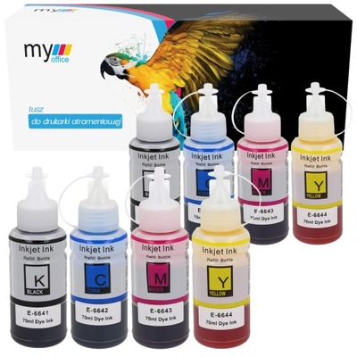 8-pak tusz CMYK do Epson T6641 L3070 L362 L365 655