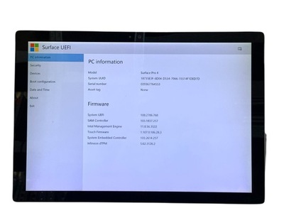 Microsoft Surface Pro 4 12.3'' i5 6300u 4GB 2K DOTYK BIOS OK EA127