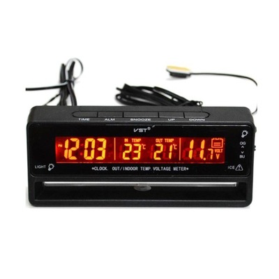 Samochód Auto cyfrowy zegar LCD termometr miernik